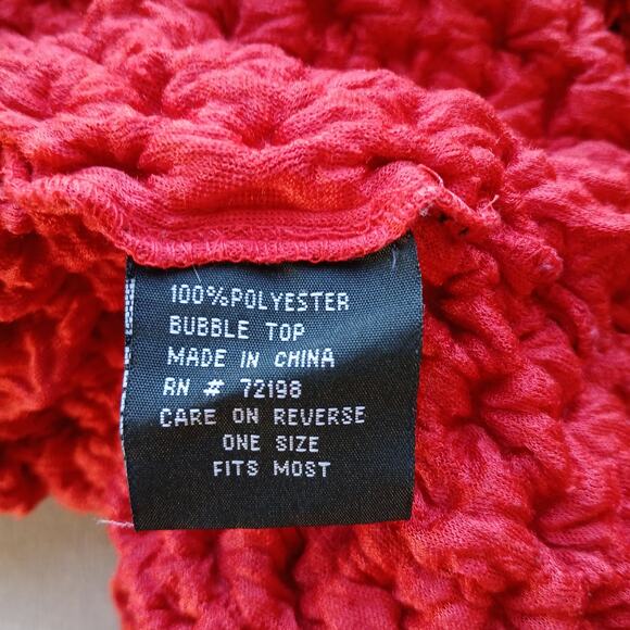 Coolwear USA Red Velvet Bubble Tank Top OSFM S M L XL 2X Y2K stretch blouse - Picture 7 of 12